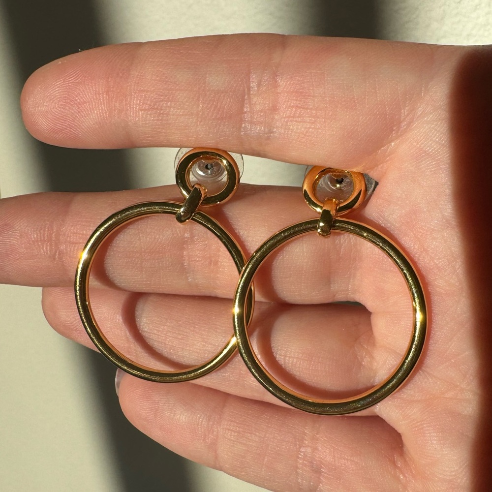 BaubleBar door knocker gold earrings